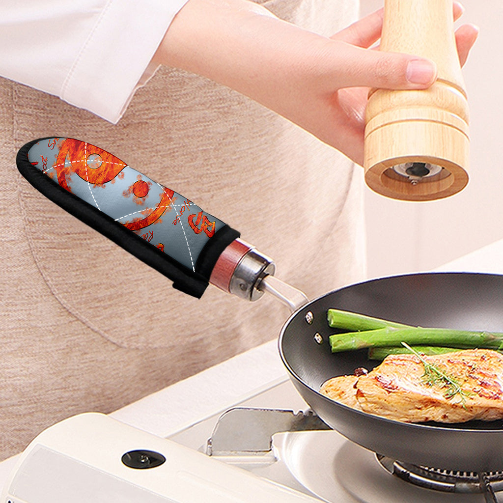 Fire Yin Yang Chinese Zodiac Print Skillet Handle Cover