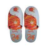 Fire Yin Yang Chinese Zodiac Print Slippers