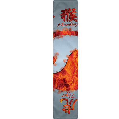 Fire Yin Yang Chinese Zodiac Print Table Runner