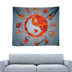 Fire Yin Yang Chinese Zodiac Print Tapestry