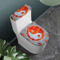 Fire Yin Yang Chinese Zodiac Print Toilet Lid And Tank Cover Set