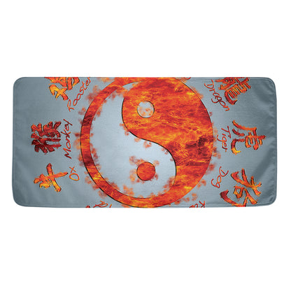 Fire Yin Yang Chinese Zodiac Print Towel