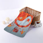 Fire Yin Yang Chinese Zodiac Print Towel