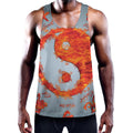 Fire Yin Yang Chinese Zodiac Print Men's Workout Tank Top