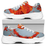 Fire Yin Yang Chinese Zodiac Print White Chunky Shoes