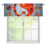 Fire Yin Yang Chinese Zodiac Print Window Valance