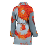 Fire Yin Yang Chinese Zodiac Print Women's Bathrobe