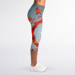 Fire Yin Yang Chinese Zodiac Print Women's Capri Leggings