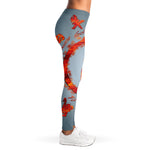 Fire Yin Yang Chinese Zodiac Print Women's Leggings