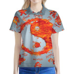 Fire Yin Yang Chinese Zodiac Print Women's Polo Shirt