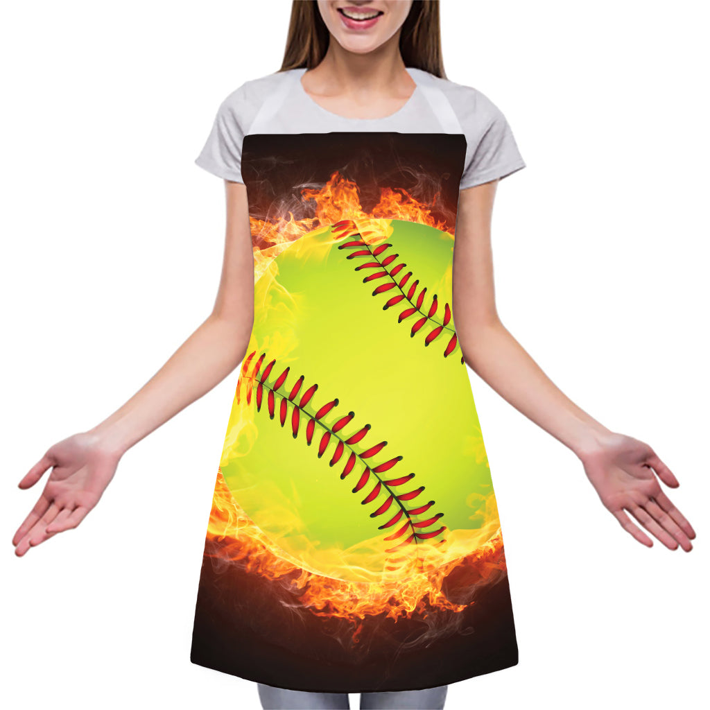 Fireball Softball Print Adjustable Apron