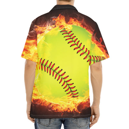 Fireball Softball Print Aloha Shirt