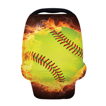 Fireball Softball Print Baby Seat Cover