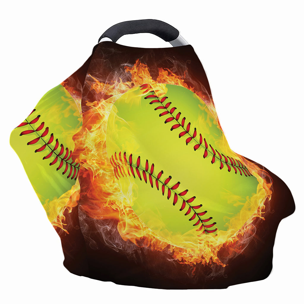 Fireball Softball Print Baby Seat Cover