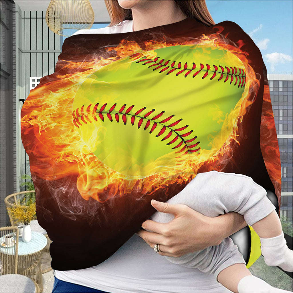 Fireball Softball Print Baby Seat Cover