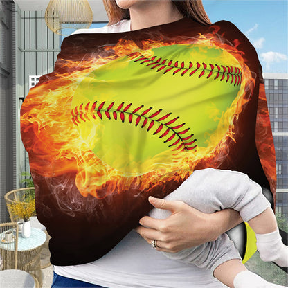 Fireball Softball Print Baby Seat Cover