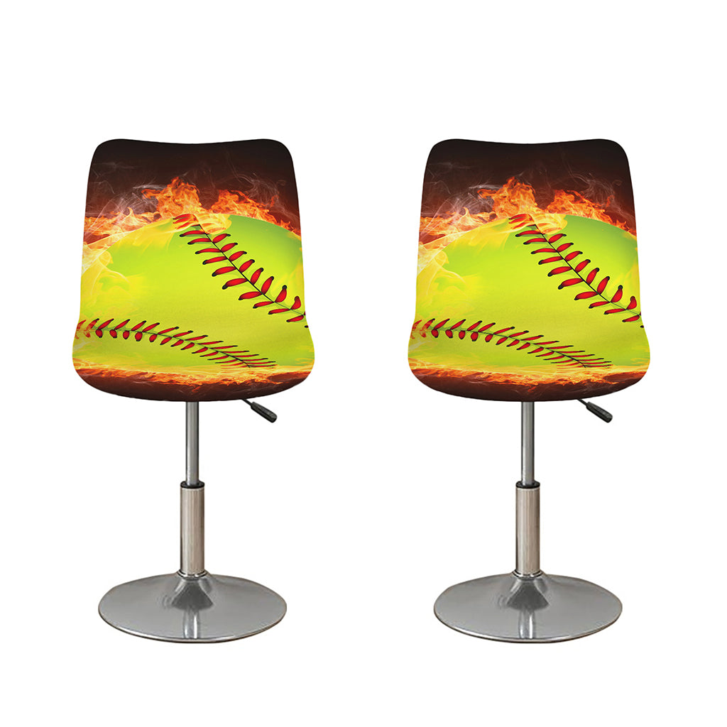 Fireball Softball Print Bar Stool Covers