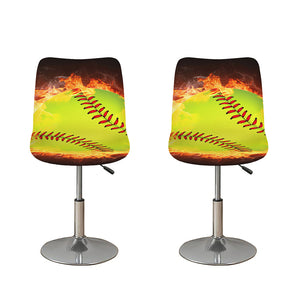 Fireball Softball Print Bar Stool Covers