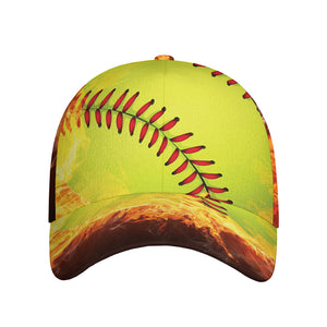 Fireball Softball Print Baseball Cap