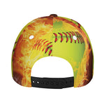 Fireball Softball Print Baseball Cap