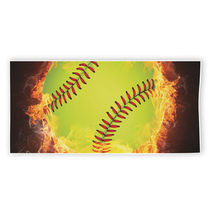 Fireball Softball Print Beach Towel