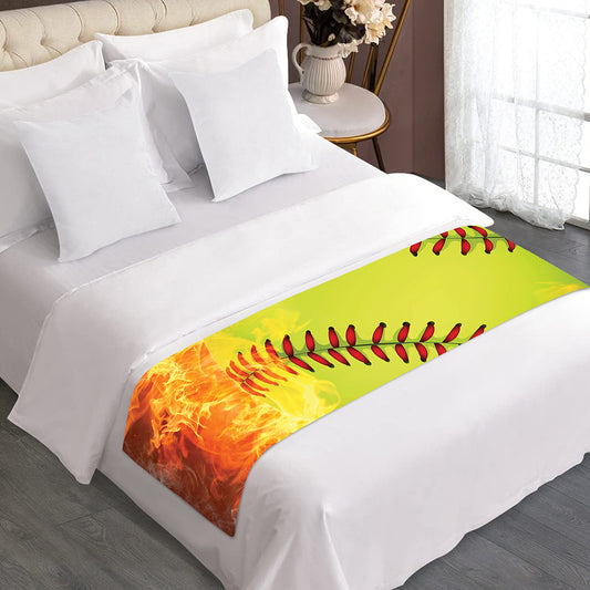 Fireball Softball Print Bed Runner