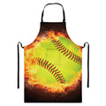 Fireball Softball Print Bib Apron With Pocket