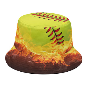 Fireball Softball Print Bucket Hat