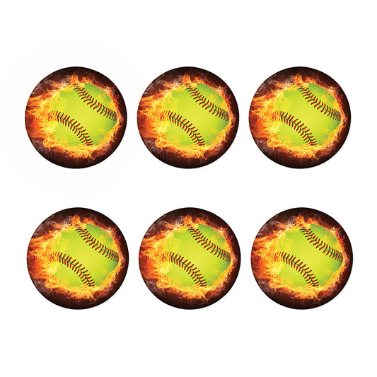 Fireball Softball Print Coaster Set