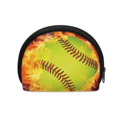 Fireball Softball Print Coin Purse
