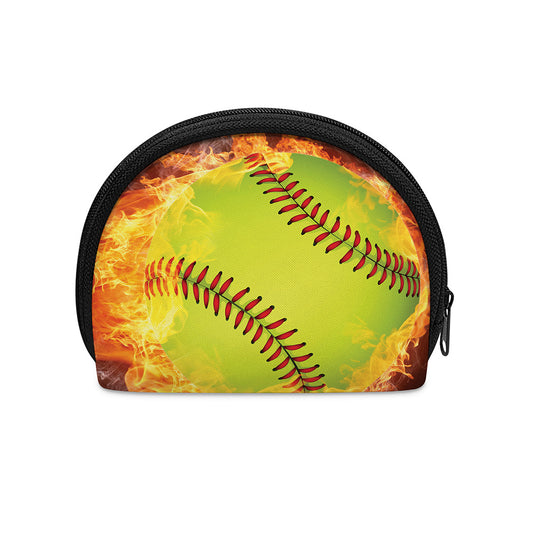 Fireball Softball Print Coin Purse