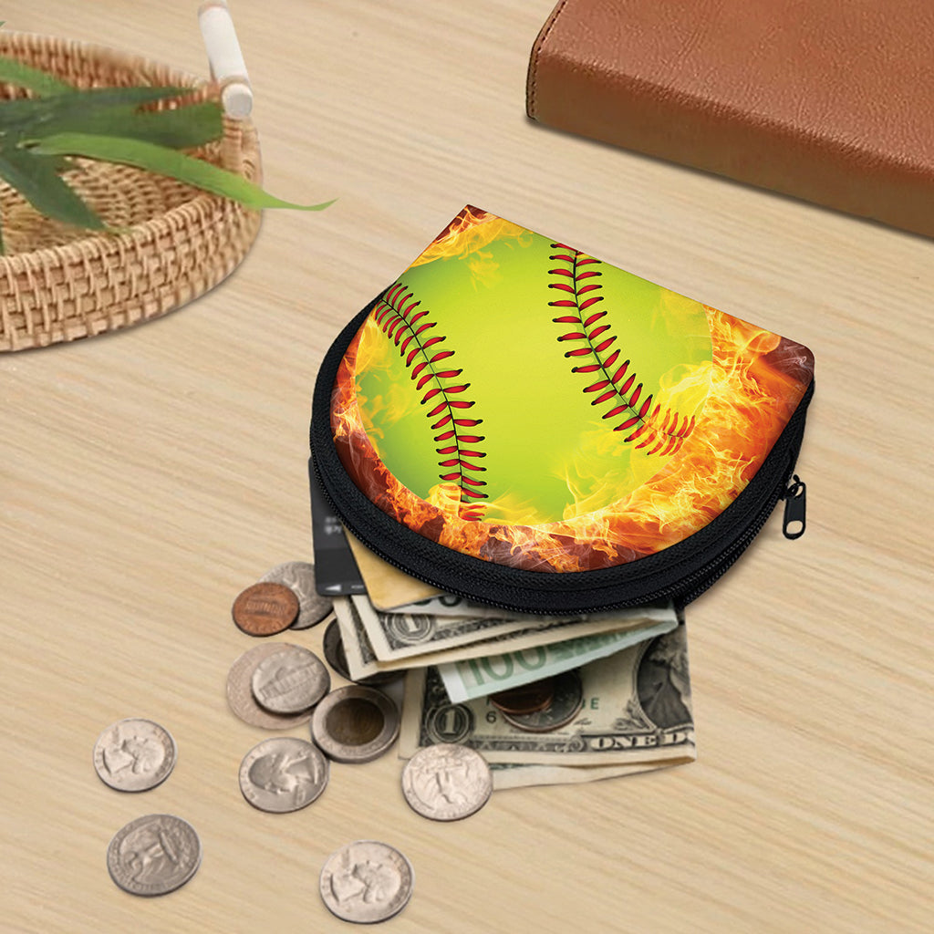 Fireball Softball Print Coin Purse
