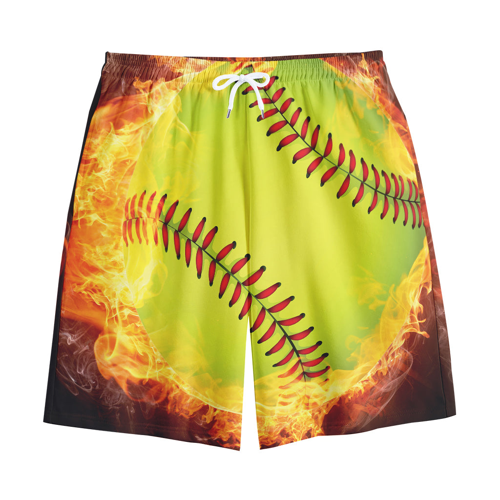 Fireball Softball Print Cotton Shorts