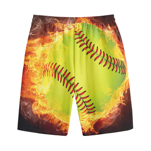 Fireball Softball Print Cotton Shorts