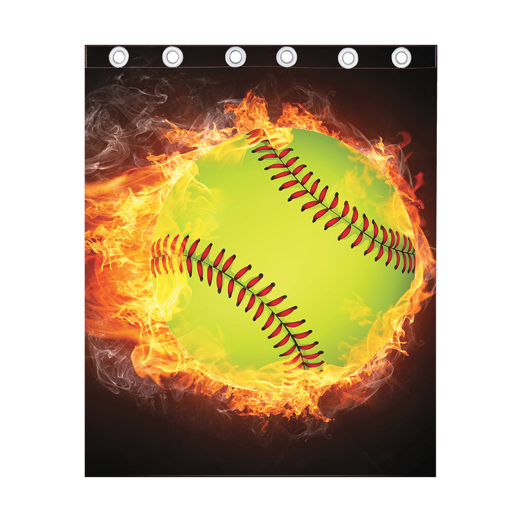 Fireball Softball Print Curtain