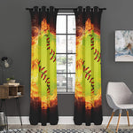 Fireball Softball Print Curtain