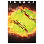 Fireball Softball Print Curtain