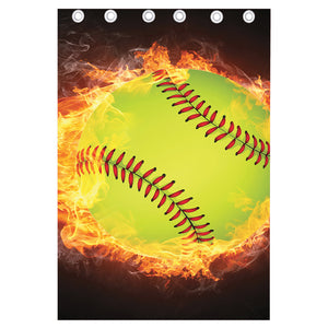 Fireball Softball Print Curtain