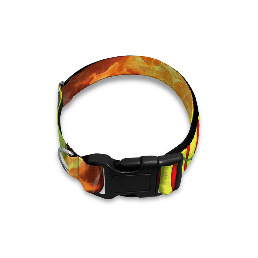 Fireball Softball Print Dog Collar