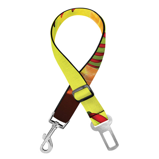 Fireball Softball Print Dog Seat Belt