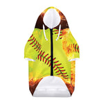 Fireball Softball Print Dog Zip Up Hoodie