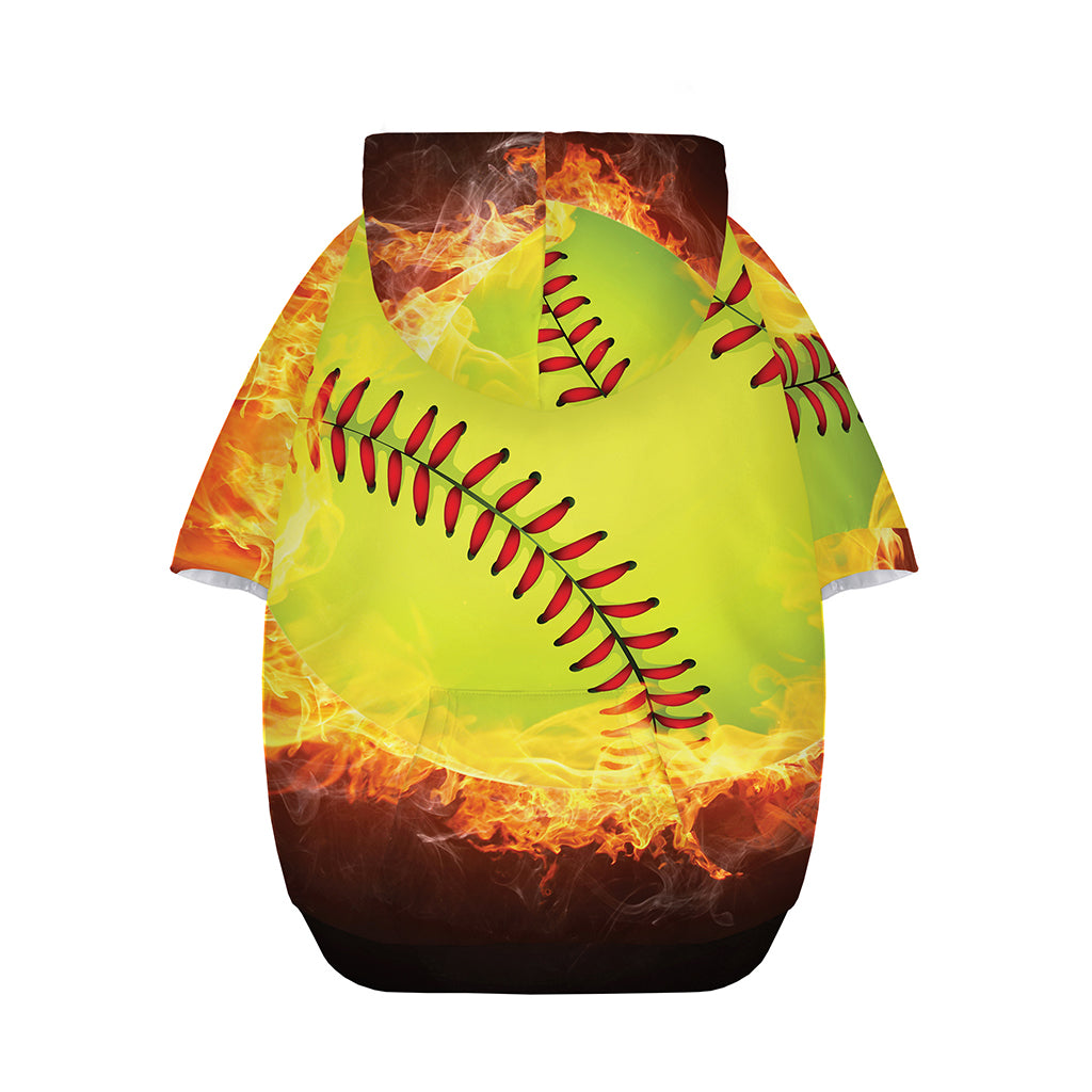 Fireball Softball Print Dog Zip Up Hoodie