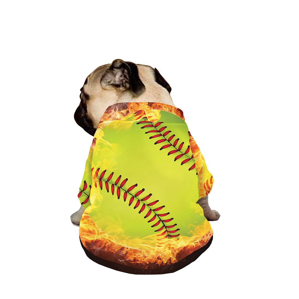 Fireball Softball Print Dog Zip Up Jacket