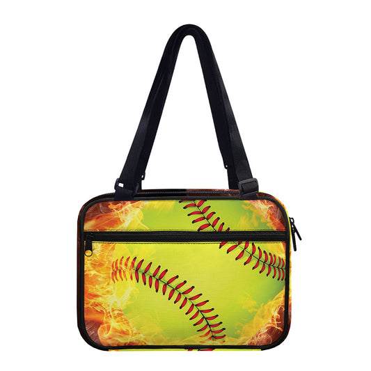 Fireball Softball Print Double Strap Bible Bag