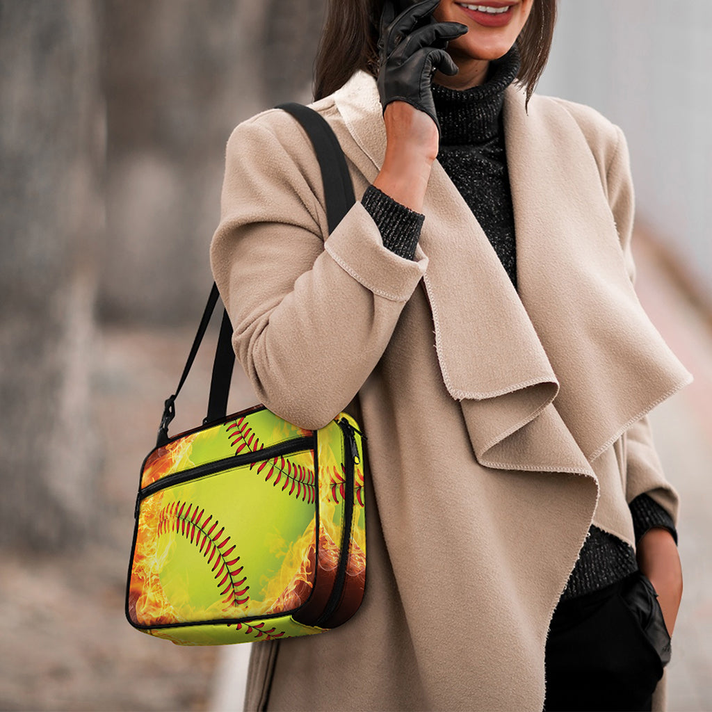 Fireball Softball Print Double Strap Bible Bag