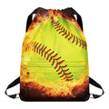 Fireball Softball Print Drawstring Backpack
