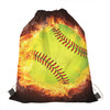 Fireball Softball Print Drawstring Bag