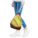 Fireball Softball Print Drawstring Bag