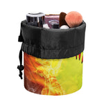 Fireball Softball Print Drawstring Makeup Bag