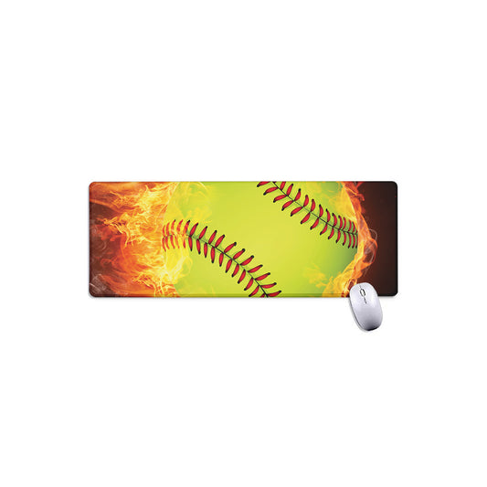 Fireball Softball Print Extended Mouse Pad